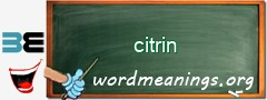 WordMeaning blackboard for citrin